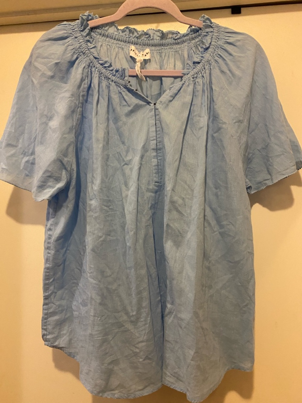 Apiece Apart Light Blue Peasant Blouse